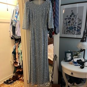 Adrianna Papell Blue Sequin Dress